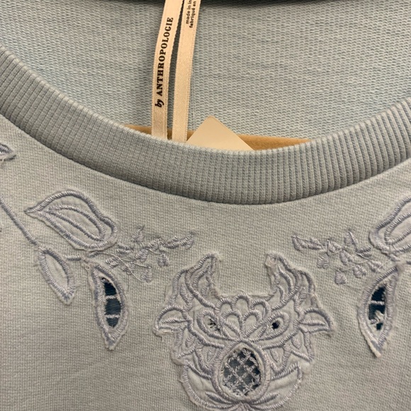 Anthropology Embroidered Cutwork Sweatshirt - Picture 11 of 11